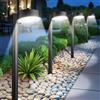 BUCASA Lampade solari per esterni da giardino, 8 x 12 LED, luci solari luminose per esterni con tempo di lavoro più lungo, IP65, impermeabili, decorazione per prato, terrazza, cortile, balcone, bianco