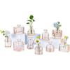 Glasseam Piccoli Vasi per Fiori da Centrotavola: Set di 10 Mini Vasi in Vetro Color Champagne Ambra per Decorazioni da Tavola per Matrimoni e Feste a Casa Decorazioni per Tavoli da Pranzo