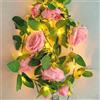 Fielegen Ghirlanda di fiori artificiali a batteria, con 20 luci a LED, da appendere, in seta, per giardino, matrimonio, sfondo da tavolo, decorazione da tavolo