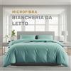 Lavea® Set Copripiumino Singolo in Microfibra 135x200 cm + 1 Federa 80x80 cm - Morbido, Traspirante e Anallergico, OEKO-TEX - Verde eucalipto