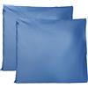 FARFALLAROSSA Coppia di Federe 100% Puro Cotone 60x60 CM, Set di 2 Tessuti per Cuscino Letto, Chiusura a Busta, Tinta Unita, Misura Standard - Blu Reale