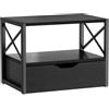 IBUYKE Supporto da scrivania a 2 ripiani, organizer da scrivania multiuso, in legno, con cassetto per cartelle, libri, fax, scanner, casa, ufficio, nero, TLJ006B