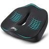 Feagar 2024 Nuovo Grande Cuscino Sedia Ufficio, Cuscino per Sedile XXL in Memory Foam, Ergonomico, Cuscino Coccige, Adatto per Uso Interno ed Esterno, Colore: Nero