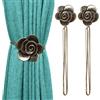 Lewondr 2 Pezzi Fermatende Magnetici, Raccogli Tenda con Calamita Potente Forma a Camellia, Accessori Tende e Tendine Decorazioni Finestre, per Casa, Soggiorno, Camera, Ufficio - Bronzo