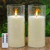 yunsheng 2 candele impermeabili senza fiamma per esterni, con telecomando e timer, 10 cm x 22,5 cm, a batteria con ciotola in acrilico rimovibile, grandi candele LED tremolanti per decorazione patio