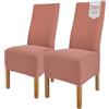 sh SCHEFFLER-HOME LIVE HOMESTYLE Scheffler Home Coprisedia Emma Cottina Rosa Antico 2 Pezzi - Fodere Elastiche e Lavabili in Cotone - Coprisedie per Sedie da Pranzo con Schienale Alto - Certificato Öko-Tex