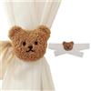 LIMEOW 2 Pezzi Corda Fermatenda Bambini Fermatende Raccogli Tenda Tende Tieback Cartoon Animale Fermatenda Carini Testa Orsetto Cartone Animato per la Camera del Bambino Camera da Letto Soggiorno