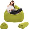 Gohytal Pouf per bambini e adulti, 100 x 120 cm, grande sacco da gioco XL Bean Bag Chair, solo rivestimento senza imbottitura, per interni ed esterni, soggiorno, decorazione Matcha