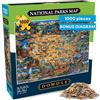 Buffalo Games - Dowdle - Mappa dei parchi nazionali USA, puzzle da 1000 pezzi per adulti, puzzle impegnativo perfetto per serate di gioco, dimensioni finite 98 x 67,3 cm