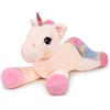 Yeqivo Giocattoli di Unicorno Gigante Peluche Animali di Peluche di Unicorno Viola Grande Arcobaleno Unicorn Plush （Crema,80CM