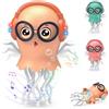 Electri-HQ Giocattoli per meduse danza, giocattolo elettrico per meduse striscianti, luci e Musica, Stimola Sviluppo Cognitivo e Motorio,giocattolo interattivo Tummy Time Toys per ragazzi e ragazze (Arancione)