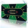 Funvalley Surperfect Tappetino da poker, 180 x 90 cm, 10 giocatori Texas Hold'em Poker, in gomma, topper per tavoli, portatile, per giocare a carte, PokerGames, Blackjack, Casinò, con borsa per il trasporto