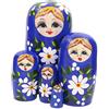 Winterworm Set di 5 Capelli biondi Blu Ragazza impilabile in Legno Giocattolo Bambino Babushka Matryoshka Bambola di nidificazione Russa per Bambini Giocattolo Compleanno