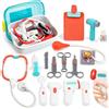 VBACALA Valigetta Dottore per Bambini,17 Pezzi Set Giocattolo Medico con Stetoscopio Giocattolo,Siringa,Termometro,Giochi di Ruolo da Dentista,Regalo Kit Dottore Bambino per Ragazze e Ragazzi 3+ Anni