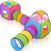 NUBUNI 4 in 1 Pop Up di Tenda e Tunnel da Gioco Bambini Tenda Giocattolo Tunnel Bambino Ball Pool per Bambini e Bambine incl. Borsa per Il Trasporto