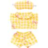 Penitue Vestiti per Bambole da 17cm, Fiocco Pigiama Bambole con Maschera Gli Occhi Accessori Giocattoli Carini e Morbidi per Collezionisti Appassionati di Decorazioni e Display (Giallo)