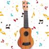 Yoihuqi Plastica Chitarra Giocattolo, Plastica Ukulele Bambini, Mini Chitarra Bambini, Musica Giocattoli Educativi, con 4 Corde Regolabili, per Principiante (Colore chiaro caffè, 38 CM)