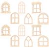 Vaguelly 100 pezzi, porta da giardino, mini fata, in legno, in miniatura, per alberi, in miniatura, Natale, decorazioni per finestre, in legno, beige