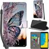 PHINIENLAND Cover per Samsung Galaxy J6 2018 Case PU Pelle Custodia [Kickstand] [Chiusura magnetica] [Slot per Schede], Portafoglio Flip Custodia per Samsung J6 2018,Farfalla