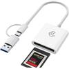 Loydia Lettore di Schede CFexpress Tipo B, 2-in-1 USB-C/USB-A Adattatore Scheda CF Express Type B Card Reader, USB3.2 Gen2 10Gbps lettore di schede di memoria CFexpress tipo b per Windows/Mac OS/Linux