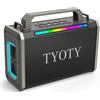 TYOTY Altoparlante Bluetooth portatile da 80 W, suono stereo wireless per esterni, bassi profondi, altoparlanti grandi, potenti e impermeabili IPX5 per feste in casa con luci LED colorate, TWS, EQ, AUX, USB