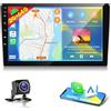 Motorsi 2G+64G Autoradio Double Din con Navigazione GPS, 5G WIFI，2 Din Car Stereo 10.1 HD Touchscreen con Carplay Wireless Android Auto, Bluetooth, Radio FM/AM/EQ/AUX/RDS, SWC,+Telecamera
