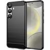 owlhold Cover per Samsung Galaxy S25 5G, Custodia Spazzolata e Fibra di Carbonio Morbido Silicone TPU Slim Fit Case, Antiurto, Antigraffio, Antiscivolo, Protezione Grado Militare Galaxy S25 Nero