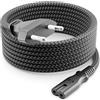 deleyCON 5m Cavo di Alimentazione Elettrico Spina Euro Tipo c a C7 (in Nylon) Connettore Piatto 2,5A per Presa C8 TV Soundbar PS4 PS5 Alimentatori Piccoli Elettrodomestici ecc. - Grigio