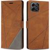 SONWO Cover per Honor 200 Smart/Honor X7C, Flip Custodia in PU Pelle, Cover a Libro Portafoglio con Slot per Schede e Supporto Stand per Honor 200 Smart/Honor X7C, Marrone