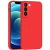 Mixroom - Cover Custodia Case per Samsung Galaxy S21 Plus Protezione Fotocamera in Silicone TPU Morbido Opaco Bordi Piatti Colore Rosso