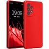 kwmobile Custodia Compatibile con Samsung Galaxy A53 5G Cover - Protezione Back Case Morbida - Silicone TPU Effetto Metallizzato Rosso Scuro Metallizzato