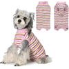 Pawsailor Body Post Operatorio Cane a Righe Tuta Chirurgica per Cani Femmina Maschio Morbido Cotone Tutina Body Chirurgico Cane Maglietta Medica per Cuccioli, Protezione delle Ferite, Rosa-Rosso XS