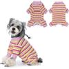 Pawsailor Tuta Precupero per Cani Maniche Lunghe a Righe Rosa-Giallo XS