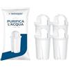 Wessper Cartouche Filtrante AquaClassic per Carafe, Filtre a Carbone Attivo, Cartouches Filtrante Compatibile con Brita, Dafi Classic, BWT carafes - 4 Pezzi