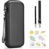 Younik Switch 2 Custodia Compatibile con NS Switch 2 (2025), Custodia con 19 Slot per Schede di Gioco, Accessori per Switch 2 Tracolla, Cinturino da Polso e Adesivi (Nero)