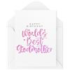 Tongue in Peach Biglietti per madrina, biglietti di compleanno per padrini, con scritta in lingua inglese Happy Birthday World's Best Godmother, biglietto di compleanno, biglietti carini, CBH2016