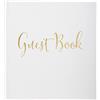 EXACOMPTA - Rif. 47235Z - 1 libro d'oro classico bianco inglese - formato quadrato 21x19 cm - in cartone rivestito in carta rivestita con film - fetta oro - 140 pagine bianche unite - Colore: bianco