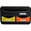 Exacompta - Rif. 311798D SMALL-BOX MINI 3 cassetti - 1 cassetto per documenti in formato A4+ - 2 cassetti sottili per piccola cancelleria -347X278X130mm - Multicolore