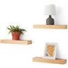 Amazon Basics Lot de 3 étagères murales flottantes en bois, Pin, 40,1 x 12,7 x 4,6 cm