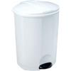Adatto-M T909150 Pattumiera a pedale in plastica bianca 50 litri (confezione da 2 pezzi)