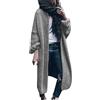 TDEOK Cardigan lungo da donna di grandi dimensioni, cappotto lungo da donna, cardigan invernale morbido a maglia grossa, a maniche lunghe, cardigan aperto sul davanti, maglione invernale, grigio., S