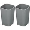 douceur d'Intérieur Bicchiere da Bagno di plastica 7 x 7 x 11 cm Vitamina Grigio (Confezione da 2)