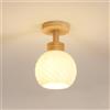 Goeco Plafoniere da Soffitto Moderne, E27 Lampada da Soffittoin in Vetro con Base in Legno, Lampada da Soffitto per Soggiorno Camera da letto Ingresso Camera da Letto
