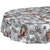ANRO Tovaglia cerata, lavabile, facile da pulire, impermeabile, effetto loto, per giardino, caffè, ovale, 180 x 140 cm, bordo tagliato