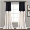 Lush Decor Tenda a pannello per finestra con bottoni in lino, 274,3 cm di lunghezza x 101,6 cm, colore: bianco e nero