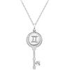Presentski Collana con Ciondolo Costellazione Donna: in Argento Sterling 925 Gemini Chiave Collane Pendente Retrò Punk Ciondoli Astrologia Galassia, Moda Oroscopo Gioielli Regalo di Compleanno per Ragazze