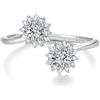 Qings Anello Fiocco di Neve per Donne 925 Argento Sterling Doppi Fiocchi di Neve Invernali Anello Aperto Regolabile con Zirconia Gioiello Natalizio Delicato Regali per Ragazze Figlia Madre