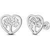 Bellrela Orecchini da donna con albero della vita, Gioielli Anallergici in argento Sterling 925, Argento sterling