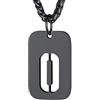 Richsteel Collana con Ciondolo a Forma di Lettera A-Z 26 Personalizzabile con Lettera dell'Alfabeto con Catena di Grano Resziabile Placcato Oro/Nero e Acciaio Inossidabile Gioielli Unisex