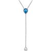 Silvora Collana Argento S925 Catena a Y con Ciondolo Pietra Portafortuna Regolabile Lacrima Cubic Zirconia Collana Pietre Dodici Mesi Collana Pietra Sintetica in Argento Birthstone